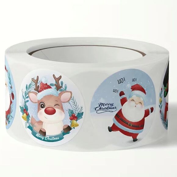 500 Stickers/roll Christmas Theme Gift Label Stickers - Picture 4 of 5